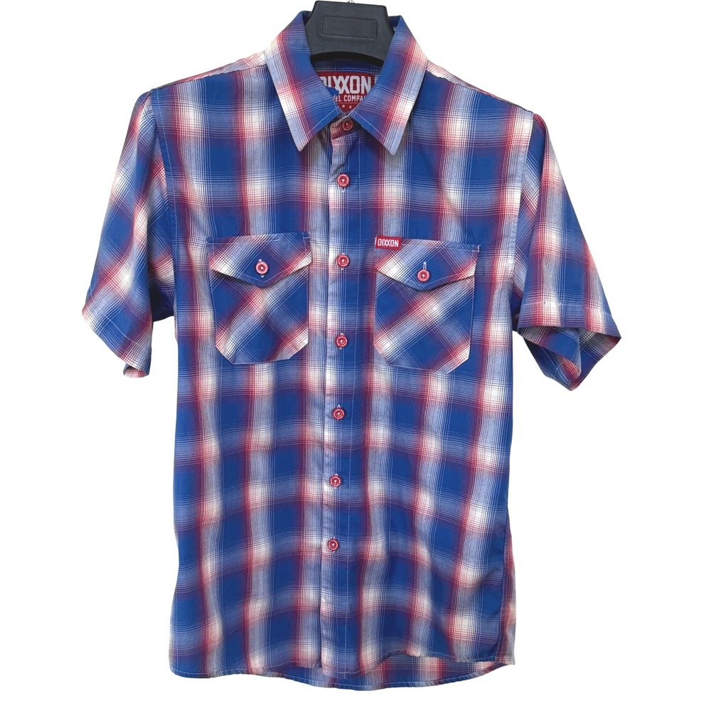 Dixxon Flannel Co Glory Short Sleeve Bamboo Blend Plaid Shirt Mens Small